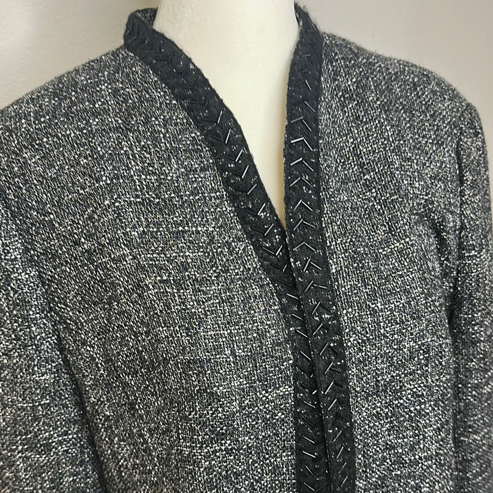 Coldwater Creek Women's Tweed Blazer with Black Trim - Picture 2 of 5